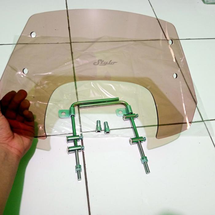 Gambar VISOR WINDSHIELD HONDA STYLO 160 PENADAH ANGIN HONDA STYLO 160 - coklat dari FRIZA ACC MOTOR undefined Tokopedia