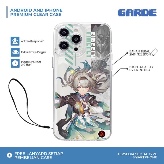 Gambar HONKAI STAR RAIL CHARACTER  PREMIUM CLEAR CASE HIGH QUALITY CASING HP SAMSUNG XIAOMI POCO XR SE 11 12 13 14 15 PRO MAX PLUS SALE BY GARDE - Firefly, iPhone dari Garde Casestore undefined Tokopedia
