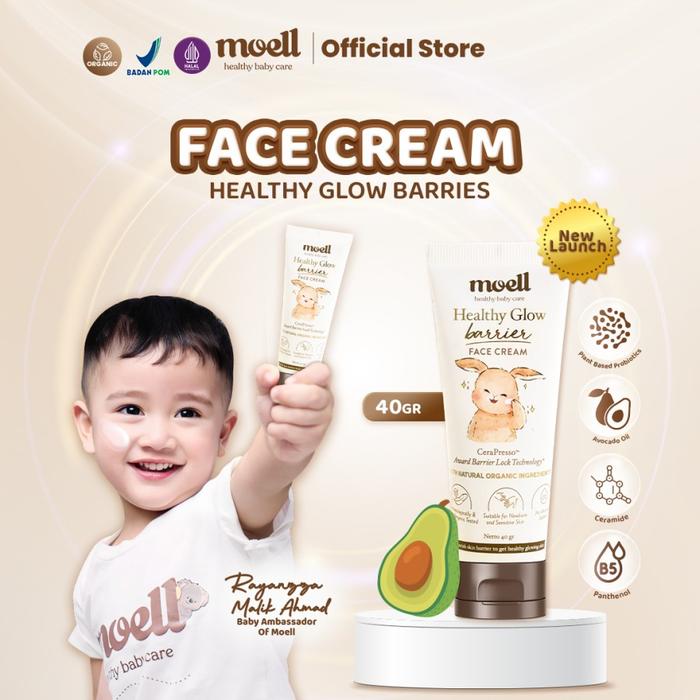 Gambar Moell Face Cream 40gr Healthy Glow Barrier Face Cream - Pelembab Wajah Bayi - Plant Based Probiotics Suitable For Sensitive Skin dari Balonku Babyshop undefined Tokopedia