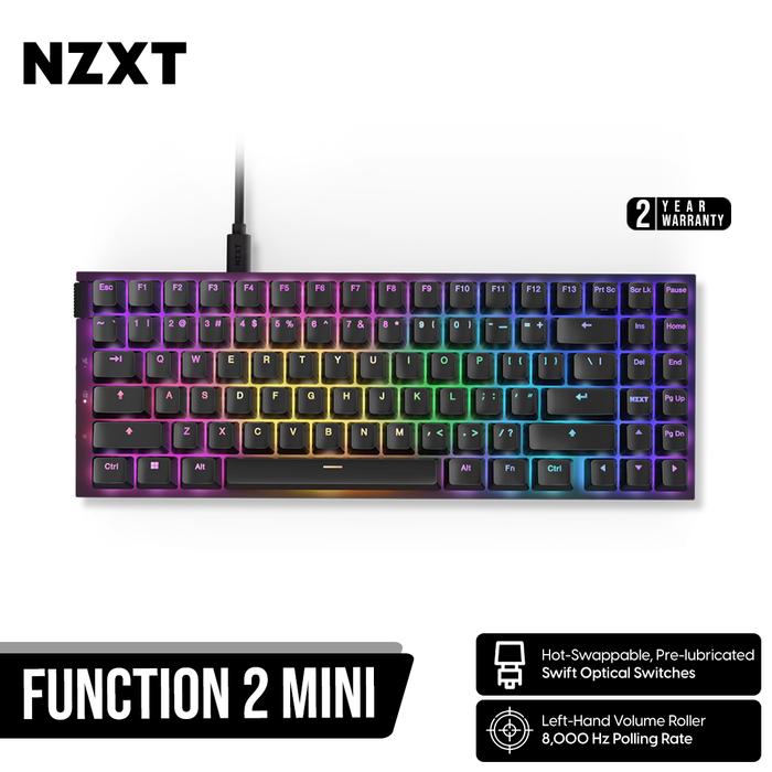 Gambar NZXT Function 2 Mini TKL Compact Tenkeyless Optical Gaming Keyboard - Hitam dari NZXT Official Store undefined Tokopedia