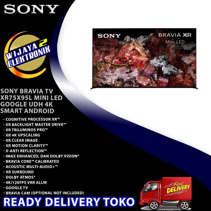 Gambar tv led sony oled 65 inch-85 inch xr95l bravia xr mini led uhd 4k hdr smart tv google garansi - xr75x95l dari wijaya electronic_NEW undefined Tokopedia