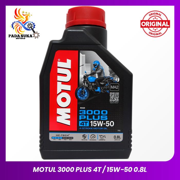 Gambar MOTUL Oli Mesin Motor 3000 Plus 4T 15W-50 1LT / 0.8L ORIGINAL 100% - 0,8 l dari Pada Suka Motor ID undefined Tokopedia