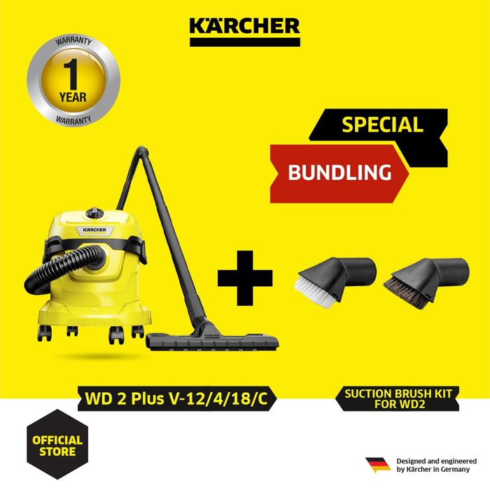 Gambar Karcher WD 2 Plus V-12/4/18/C *EU Vacuum Cleaner Wet & Dry - WD 2 Plus+Brush dari Karcher Indonesia undefined Tokopedia