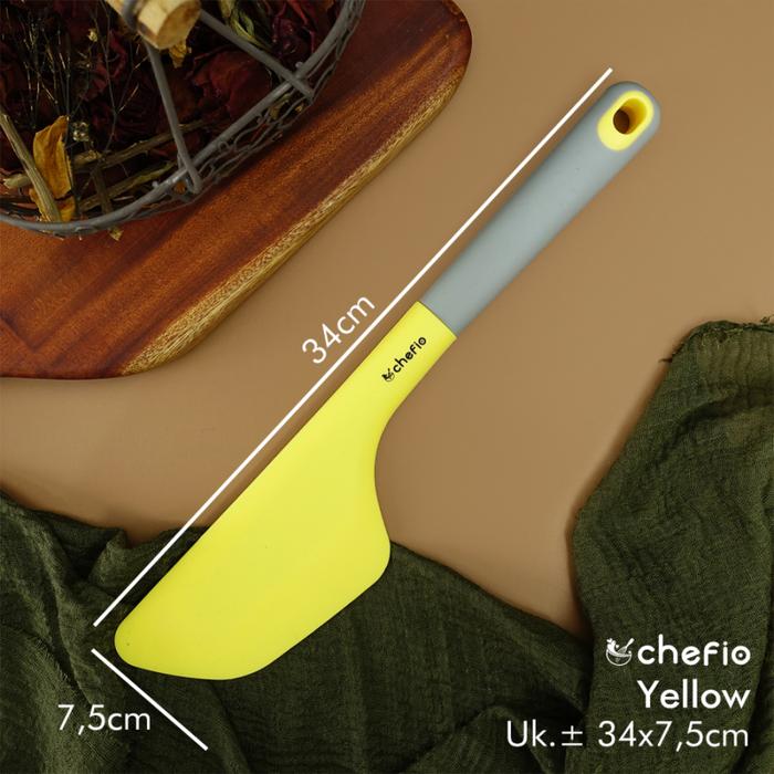 Gambar Chefio Spatula Silikon Premium Jumbo 34cm Tahan Panas Food Grade - Yellow dari Chefio Kitchenware undefined Tokopedia