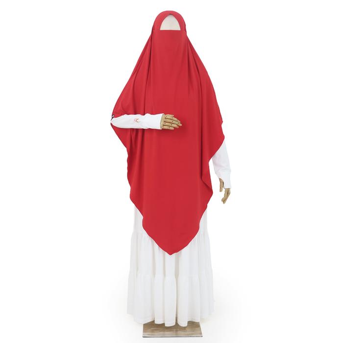 Gambar Nusseyba - Syakila French Khimar - Khimar Syar'i - Khimar Nusseyba - Red, All Size dari NusseybaID undefined Tokopedia