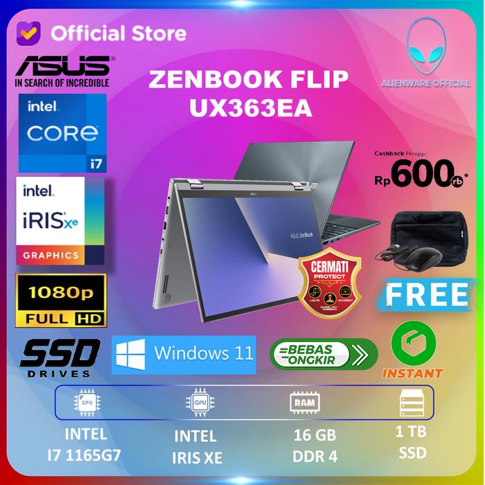 Gambar ASUS ZENBOOK FLIP UX363EA OLED 2IN1 TOUCH i7 1165G7 16GB 1TBSSD W10 13 - UNIT dari AI Official Store undefined Tokopedia