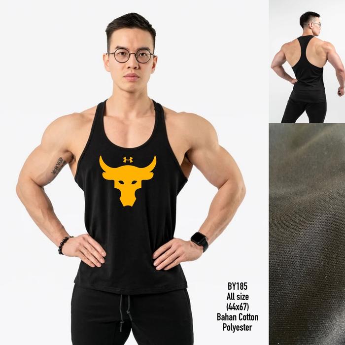 Gambar Singlet Gym Fitness Olahraga Pria Murah Nyaman Cotton Polyester - BY185 dari G&amp;A Sportswear undefined Tokopedia