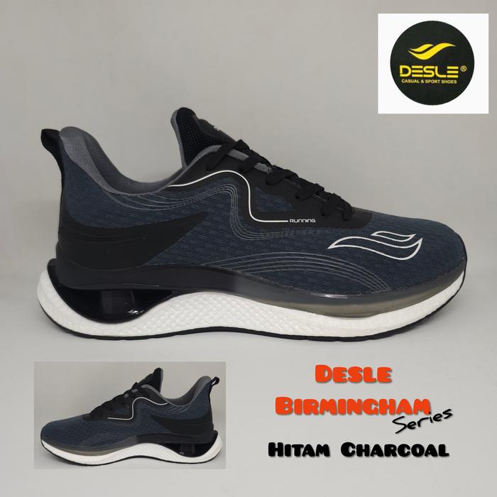 Gambar NEW Sepatu Olah Raga Casual Running DESLE BIRMINGHAM (Original) - Hitam Charcoal, 42 dari SHOE N SLIPPER Tokopedia undefined Tokopedia