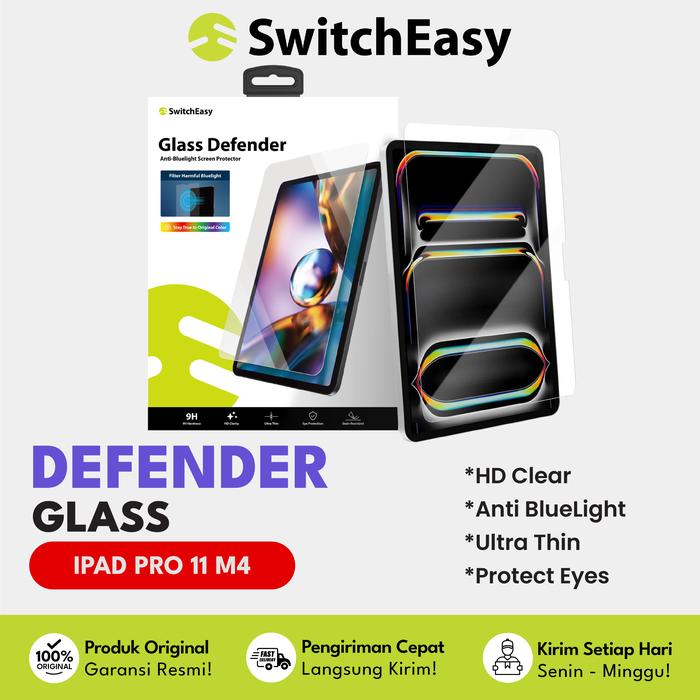 Gambar SwitchEasy Tempered Glass for iPad Pro 11 & 13 M4 2024 Defender Anti Gores  Radiasi Screen Guard Protector Layar - iPad Pro 11 M4 dari SwitchEasy Official undefined Tokopedia