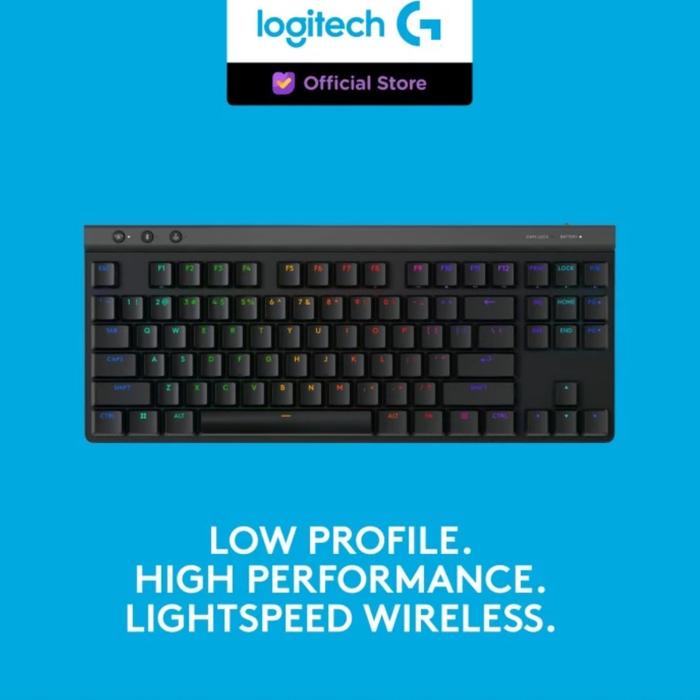 Gambar Logitech G515 Lightspeed TKL Gaming Keyboard Low Profile, 3 mode connectivity Wired Wireless Bluetooth , Low Profile Mechanical Switches , Double Shot PBT Keycaps - Hitam dari Click & Go Tokopedia undefined Tokopedia