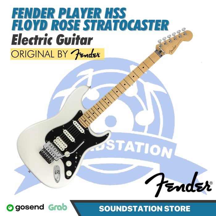 Gambar Fender Player HSS Floyd Rose Stratocaster Electric Guitar - Gitar Elektrik Tremolo - POLAR WHITE dari SoundStation Store undefined Tokopedia