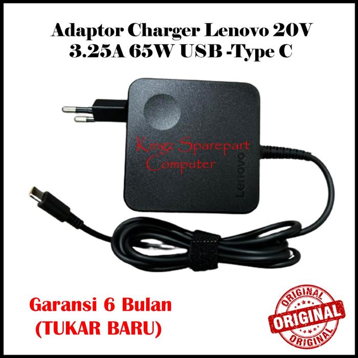 Gambar Adaptor charger Lenovo Thinkbook 14 G2 20V 3.25A 65W Type C USB C - KOTAK PLUGIN, 20V 3.25A 65W dari Kingz Sparepart Computer undefined Tokopedia