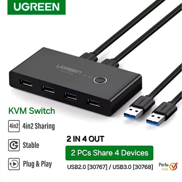 Gambar Ugreen KVM USB Switch 4 Port USB Sharing Adapter for Printer Mouse etc dari Perlu Ada undefined Tokopedia