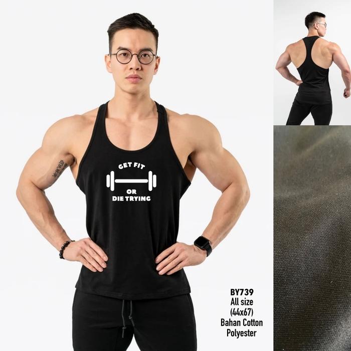 Gambar Singlet Gym Fitness Olahraga Pria Murah Nyaman Cotton Polyester - BY739 dari G&amp;A Sportswear undefined Tokopedia