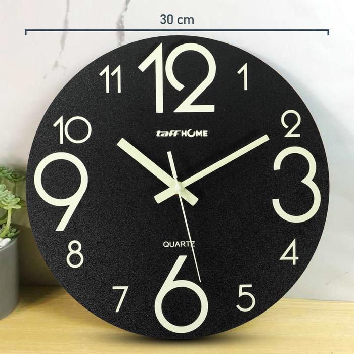 Gambar Jam Dinding Bulat Quartz Luminous Glow in The Dark/ JAM HIASAN/ JAM BULAT/ JAM ANALOG/ JAM MINIMALIS - Hitam dari Rumahbarangunik_NEW undefined Tokopedia