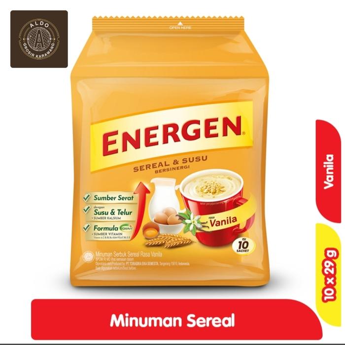 Gambar energen minuman sereal 1 pack/renceng  ( 10 pcs/bungkus ) - vanilla 10x29g dari Aldo GSR undefined Tokopedia
