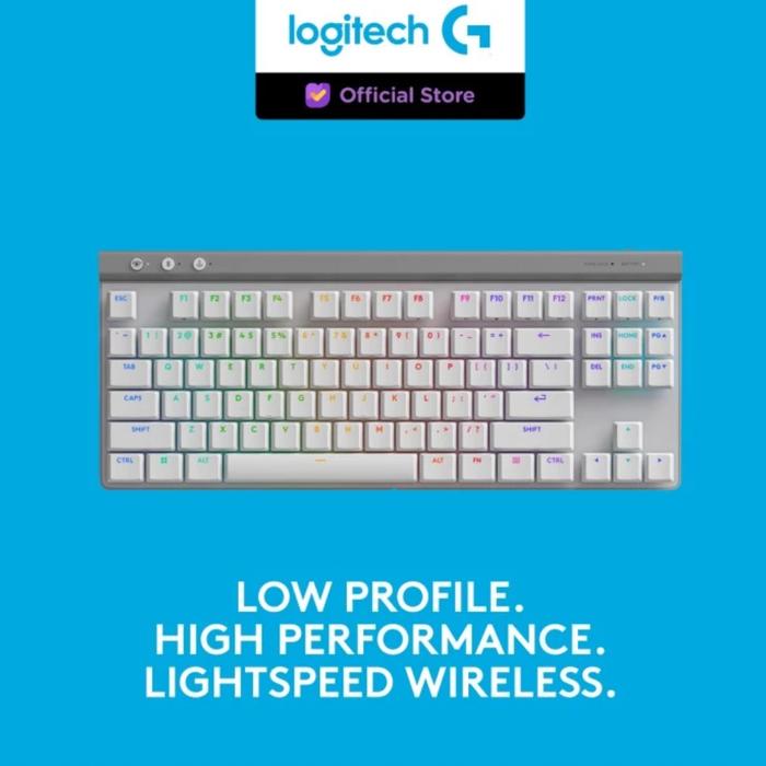 Gambar Logitech G515 Lightspeed TKL Gaming Keyboard Low Profile, 3 mode connectivity Wired Wireless Bluetooth , Low Profile Mechanical Switches , Double Shot PBT Keycaps - Putih dari Click & Go Tokopedia undefined Tokopedia