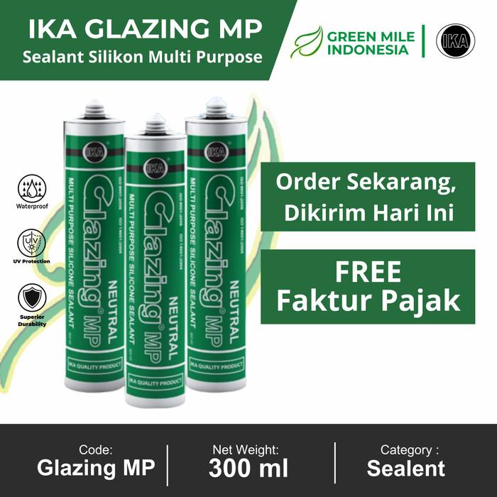 Gambar Glazing MP Green (Clear 300 ml Neutral) Silicone Sealant Silikon Silen GLAZING IKA Hijau Lem Kaca & Aluminium Non-Asam Paintable Kualitas WACKER GP-N Kemasan Tabung - Netral Bening dari INGCO Tools by GUNKA undefined Tokopedia