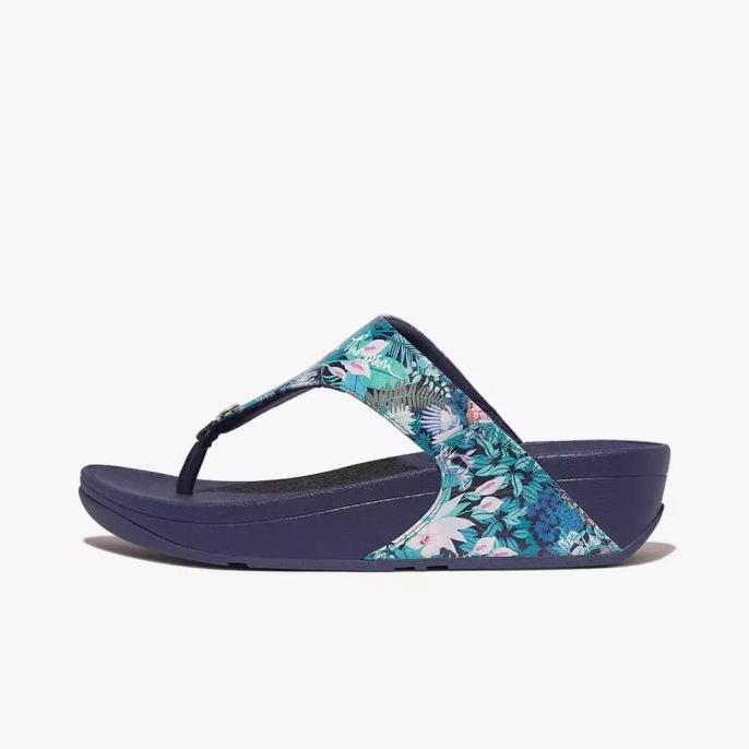 Gambar Fitflop Lulu X Jim Thompson Leather Toe-Post Sandal Wanita Yuradwinara42 - Blue, 38 dari yuradwicollection undefined Tokopedia