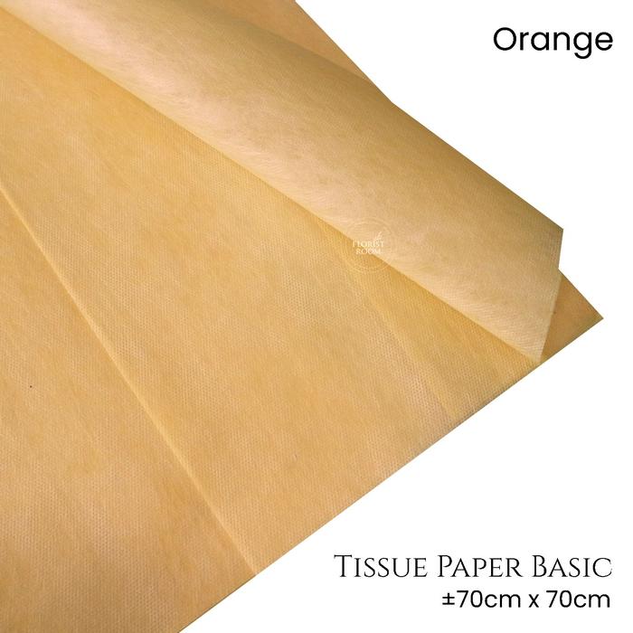 Gambar 4 Lembar Tissue Paper Basic 70cm x 70cm - Wrapping Bunga Murah - kertas kado - Orange dari Floristroombali undefined Tokopedia