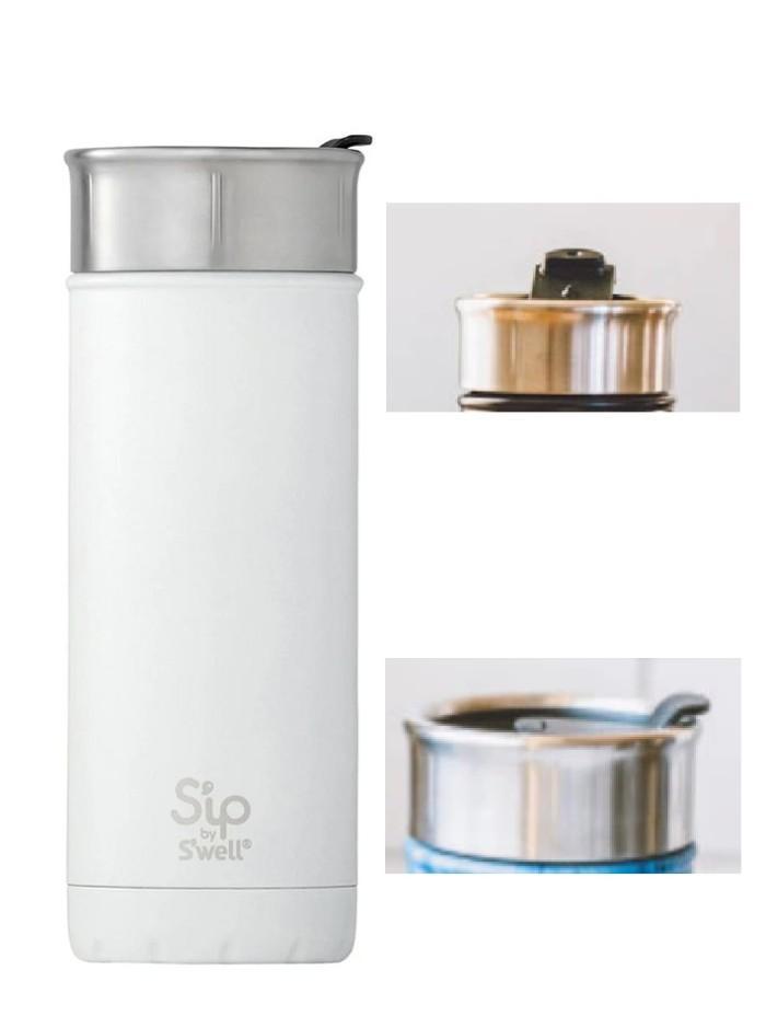 Gambar Swell S'Well Flat White Travel Mug Termos Tumbler Water Bottle Sip - 16ozSip-White dari Praditha undefined Tokopedia