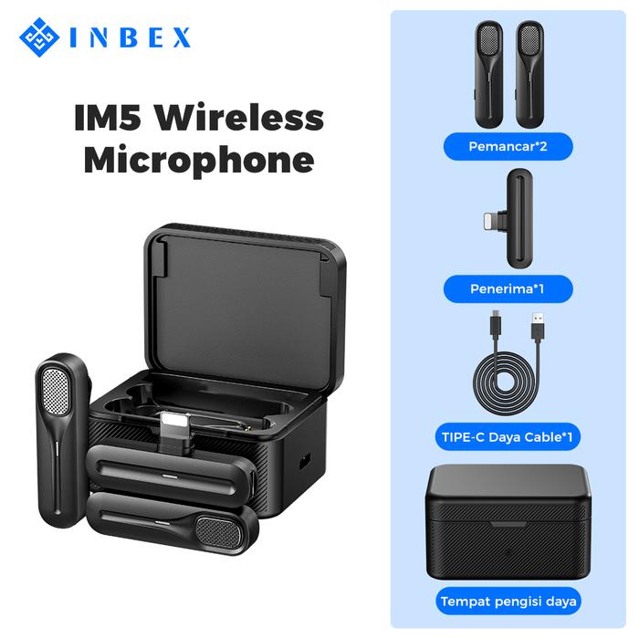 Gambar INBEX IM4 Wireless Microphone Mic Wireless Clip on Mikrofon Lavalier - IM5 Type C dari INBEX Official Store undefined Tokopedia