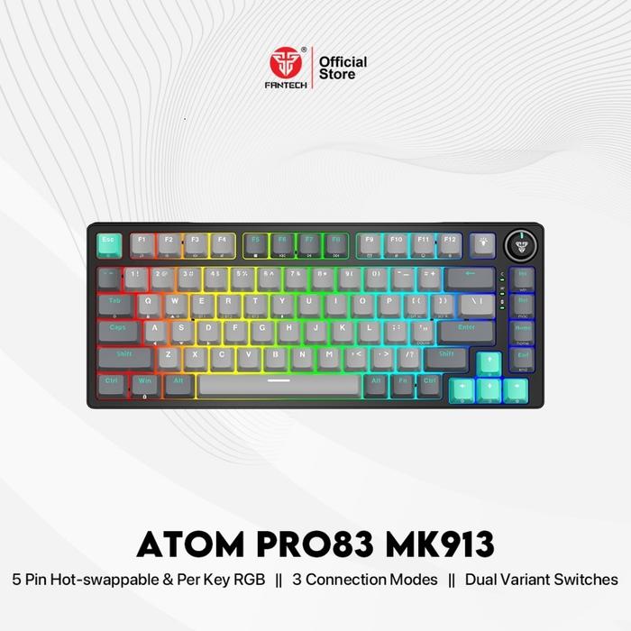 Gambar Fantech MK913 ATOM PRO83 RGB Wireless - 75% Mechanical Gaming Keyboard - Mecury, Blue Switch dari Jaya PC undefined Tokopedia