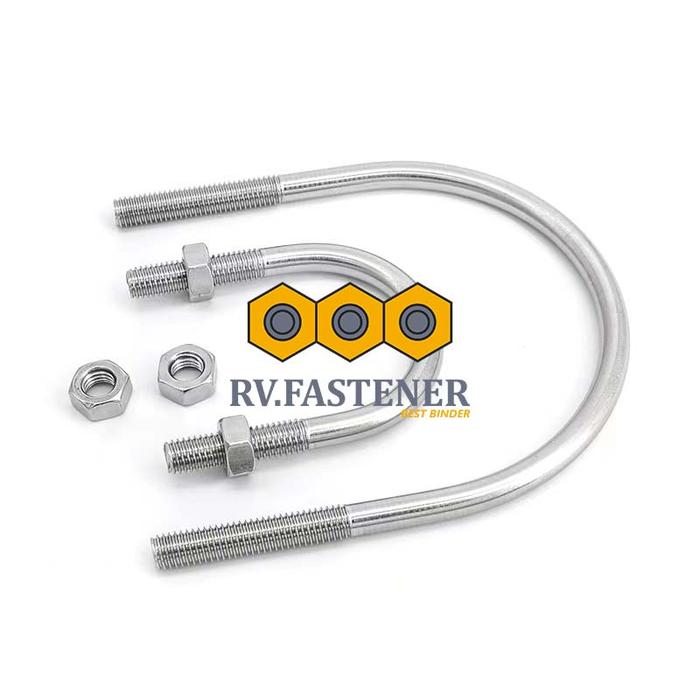 Gambar KLEM U-BOLT 3/8 - CLAMP U-BOLT UKURAN LENGKAP - 3/8 X 6 dari RV FASTENER undefined Tokopedia