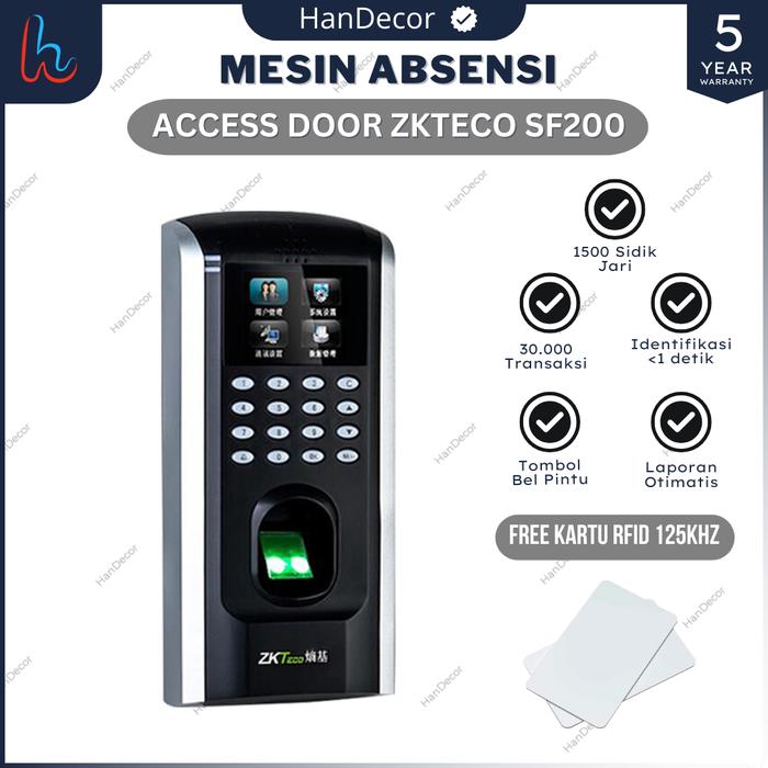 Promo Mesin Fingerprint Absensi ZKTECO SF200 | Mesin Absensi Dan Akses ...