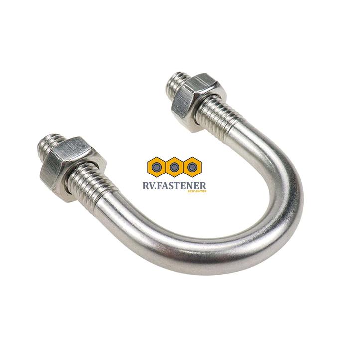 Gambar KLEM U-BOLT 1/2 - CLAMP U-BOLT UKURAN LENGKAP - 1/2 X 6 dari RV FASTENER undefined Tokopedia