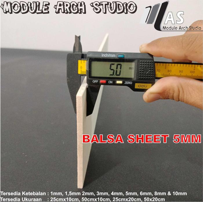 Gambar Balsa Sheet Lebar 10cm - Kayu Balsa Lembaran - 5mm, 25cm dari Module Arch Studio undefined Tokopedia