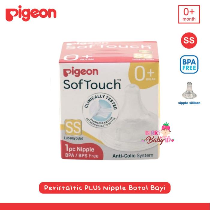 Gambar Pigeon Peristaltic Plus Wide Neck Nipple Dot Teat Botol Susu Bayi - SS dari Berry Baby undefined Tokopedia