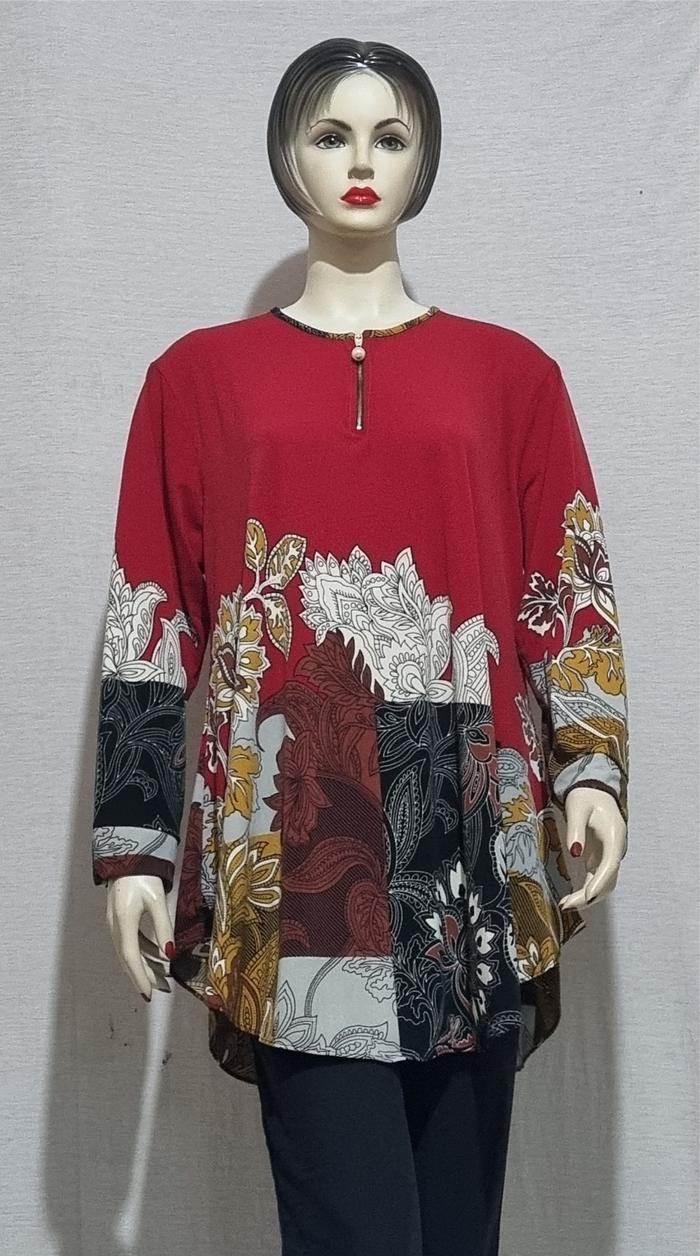 Gambar Atasan Wanita Blouse Fashion Baju Kaos Ibu-ibu XL Lengan Panjang - Nomor 1 dari VINSEN FASHION undefined Tokopedia