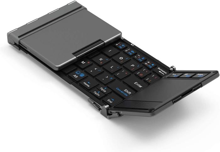 Gambar iClever BK08 Foldable Keyboard Folding Keyboard with Touchpad Wireless Portable Keyboard - Dark Gray dari Hello El Official undefined Tokopedia