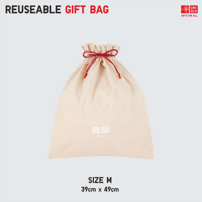 Gambar UNIQLO Gift Bag Tote Drawstring Off White Tas Serut Pouch Kado Murah - M dari LUCKY DUCK SALE undefined Tokopedia
