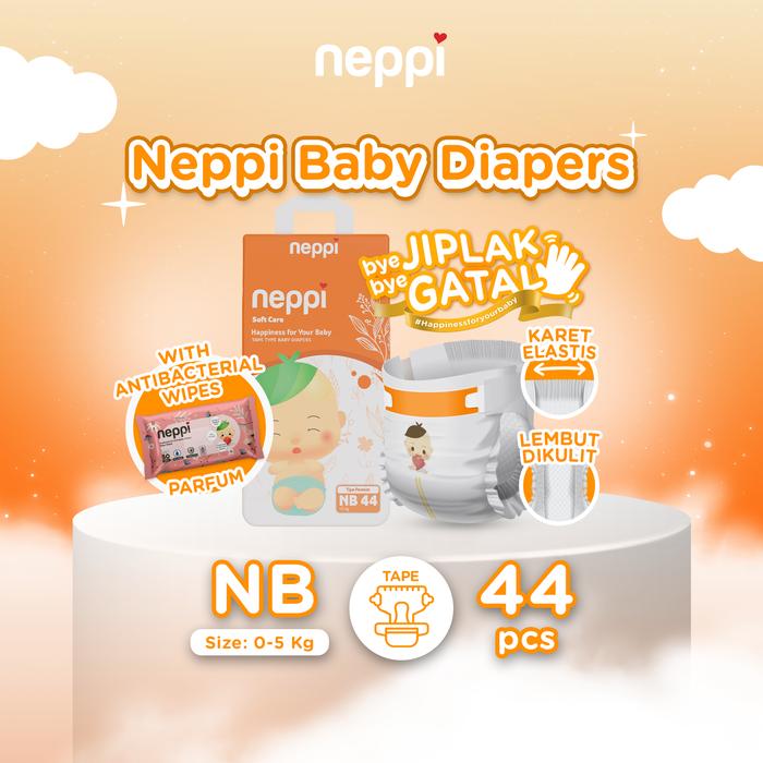 Gambar Neppi Popok Bayi Tape / Perekat SoftCare NB44 + Neppi Tissue Basah Antibacterial Changing Diaper - NB44+TisuParfum dari Neppi Baby undefined Tokopedia