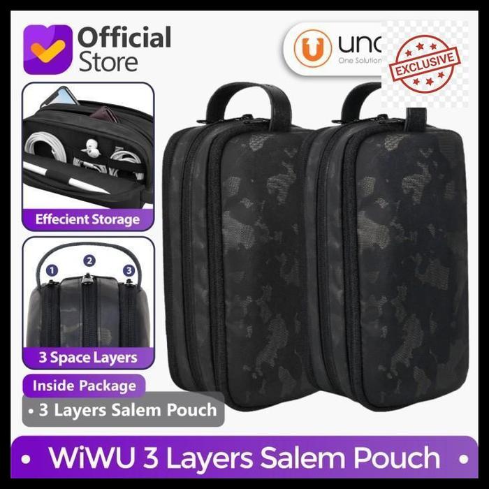 Gambar terbaru pouch wiwu salem travel 3 layer accessories gadget storage organizer best produk - Green dari Gryzlly pedia undefined Tokopedia