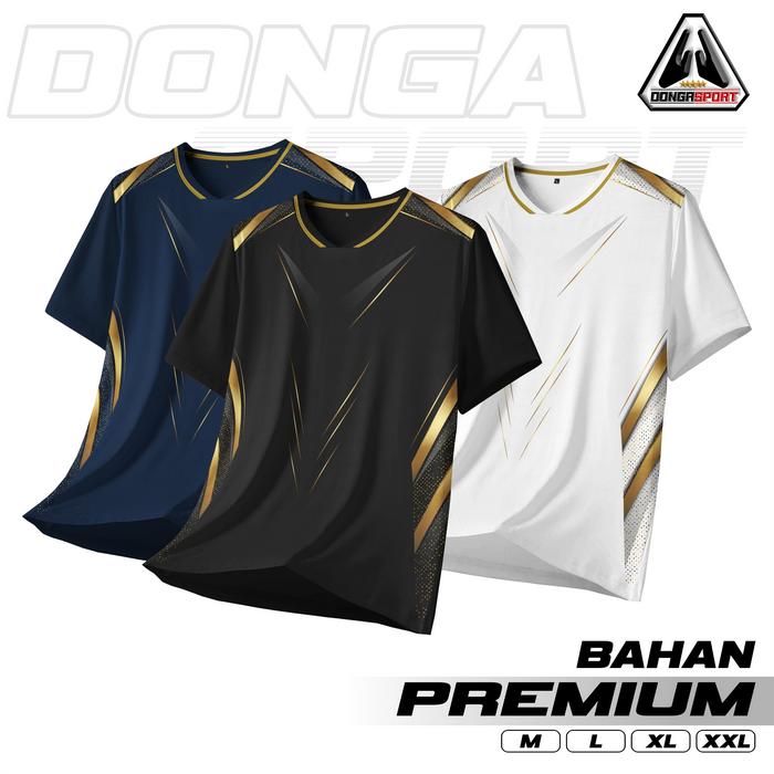 Gambar BLL Golden Baju Badminton Premium Kaos Bulutangkis Jersey Olahraga - LN GOLDEN-HITAM, M dari Dongasport undefined Tokopedia