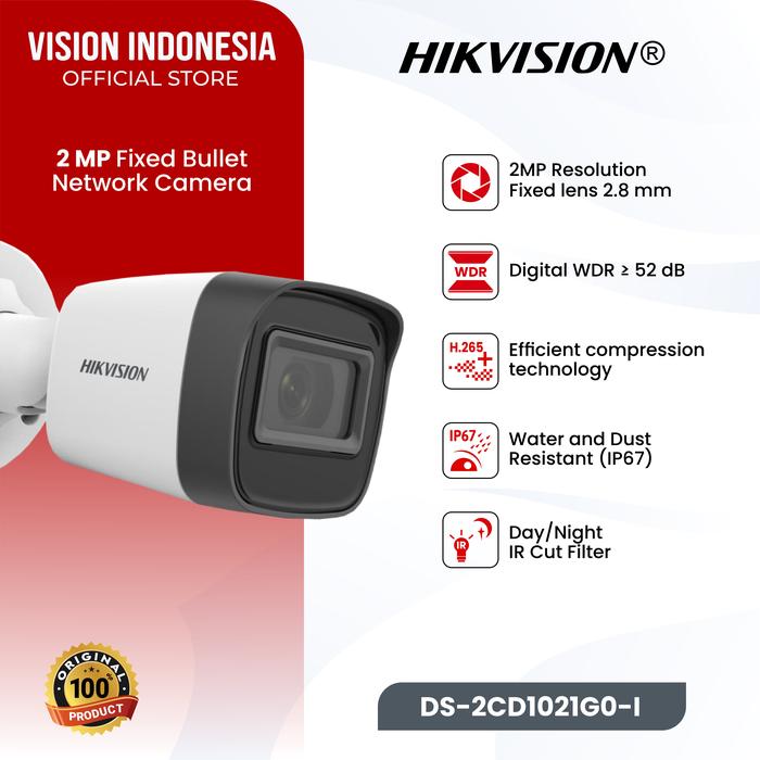 NEW IP CAMERA HIKVISION 1080P DS-2CD1021-I Support POE WDR  DS-2CD1021G0-I