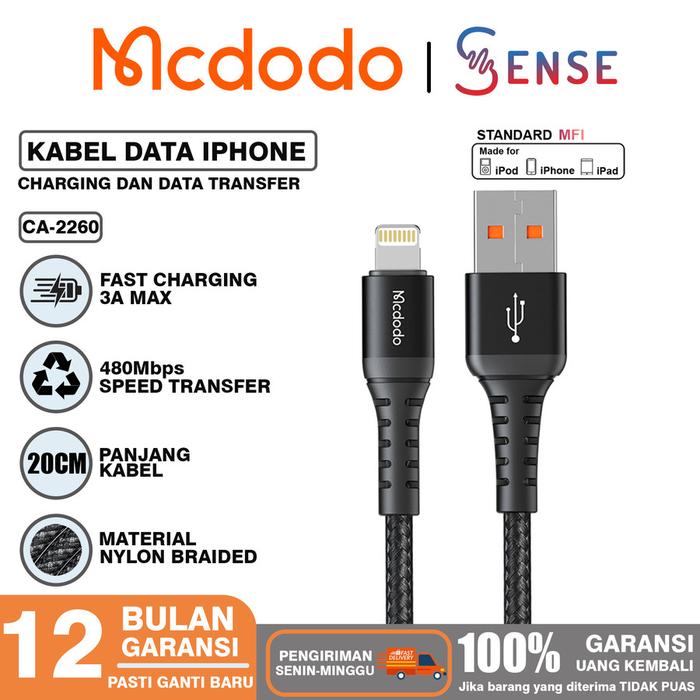 Gambar Kabel PowerBank iP Lightning Micro Usb Type C FAST Charging 20cm 30cm - CA-2260 20CM iP dari SENSE OFFICIAL STORE undefined Tokopedia