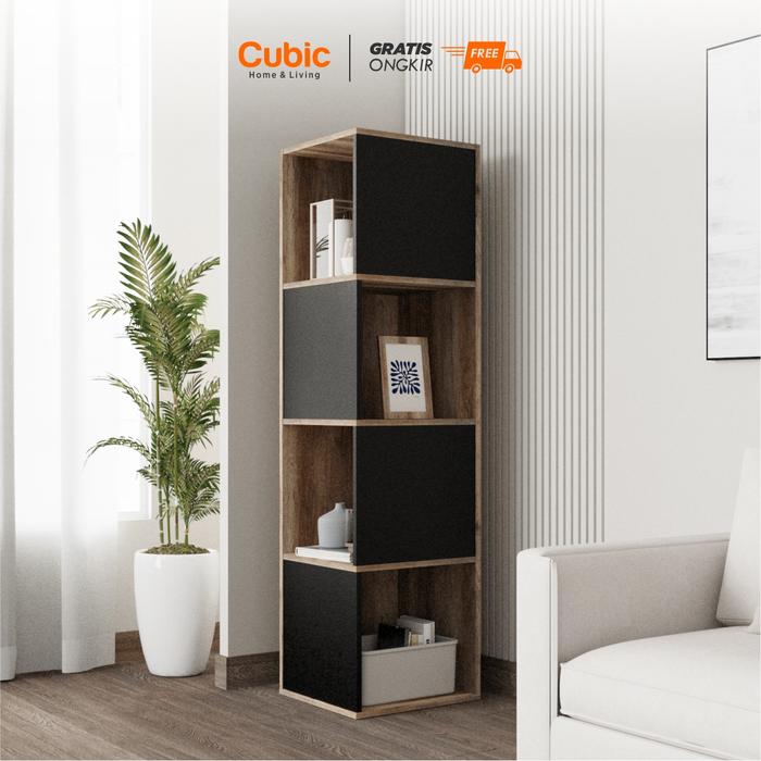 Gambar Cubic Rak 4 Susun Serbaguna / Rak Sudut Minimalis / ALTO ORC 4 - CanyonO-Black dari Cubic Home & Living undefined Tokopedia