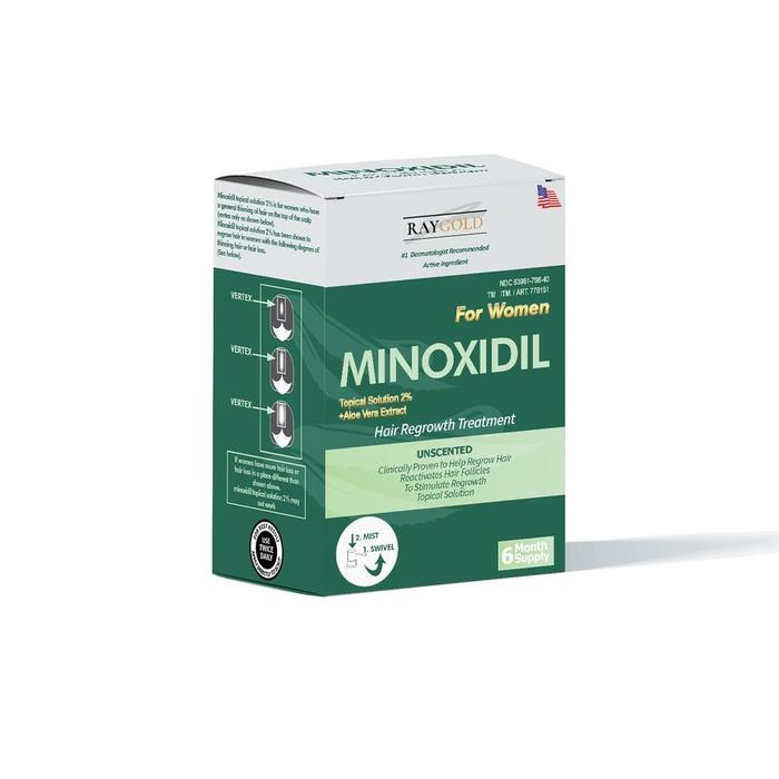 Gambar MINOXIDIL 2% for WOMEN penumbuh rambut & anti rontok kebotakan with Aloe Vera extract made in USA - RAYGOLD - HAIR TONIC HAIRTONIC SERUM RAMBUT HAIR TONIK HAIRTONIK KIRKLAND BOURN HIMS ROEGAN ROGAINE Berkualitas - BOX isi 6 pcs dari asepali undefined Tokopedia