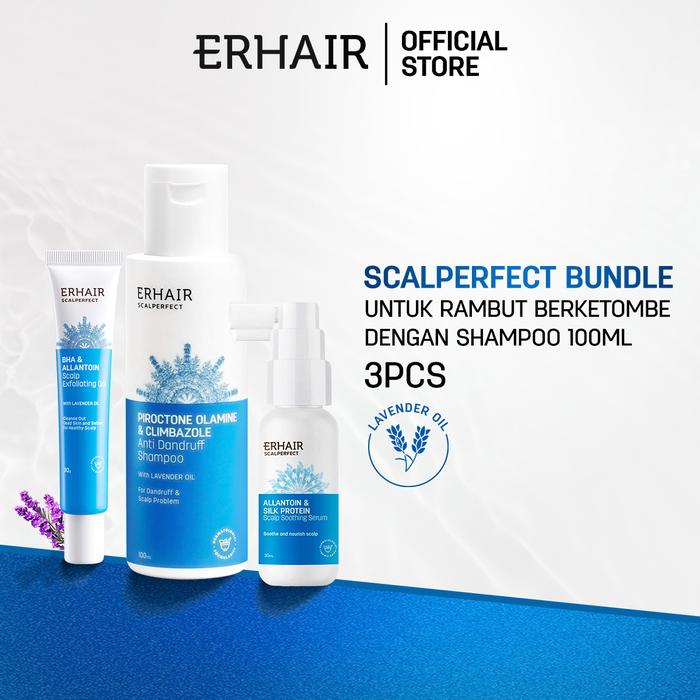 Gambar ERHAIR Scalperfect Bundles - Perawatan Rambut Anti Ketombe, Gatal & Seboroik - Set 100ml dari ERHAIR Store undefined Tokopedia