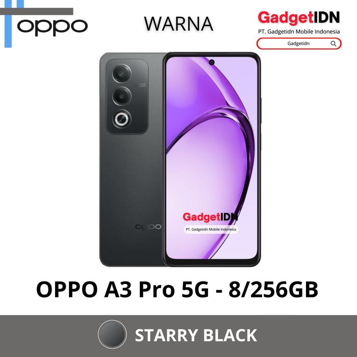 Gambar OPPO A3 Pro 5G 8/256GB ( +8GB EXTENDED RAM ) GARANSI RESMI OPPO - STARRY BLACK, FREE 25 BONUS dari GadgetIDN undefined Tokopedia