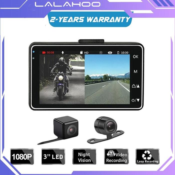 Gambar ** 3'' 140° Motor Camcorder Dual Cam Action Camera Video Recorder Motorcycle DVR Electronics & Navigation Lalao ** dari ygAstoree undefined Tokopedia