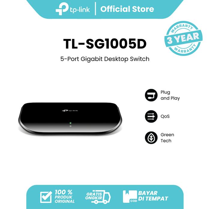 Gambar TP-LINK TL-SG1005D TPLink 5 Port Gigabit Desktop Switch Hub dari TP-Link Indonesia undefined Tokopedia