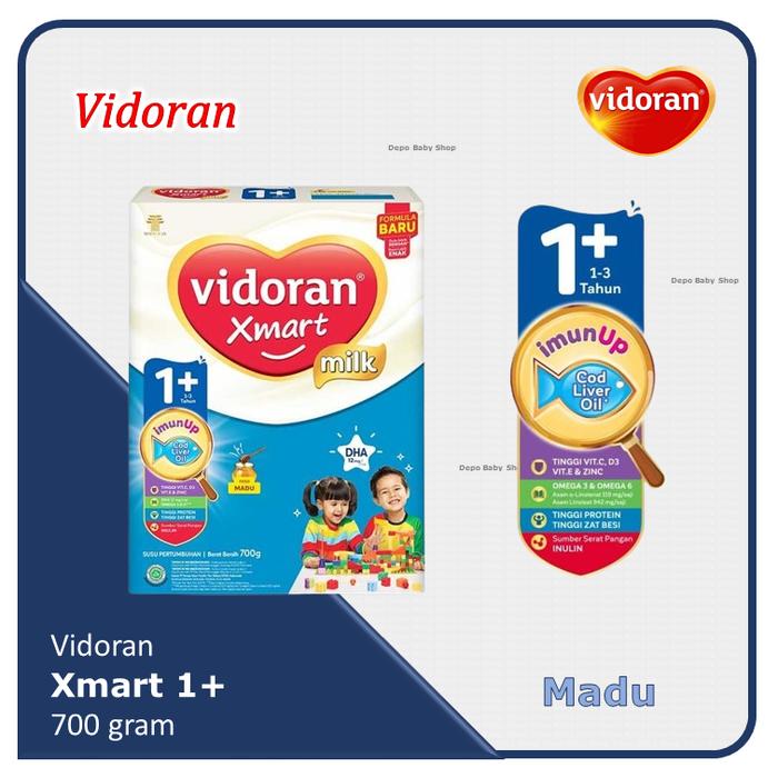 Gambar Vidoran Xmart 1+ 700 gr Susu Pertumbuhan 1-3 Tahun 700gr - Honey dari Depo Baby Shop Indonesia undefined Tokopedia