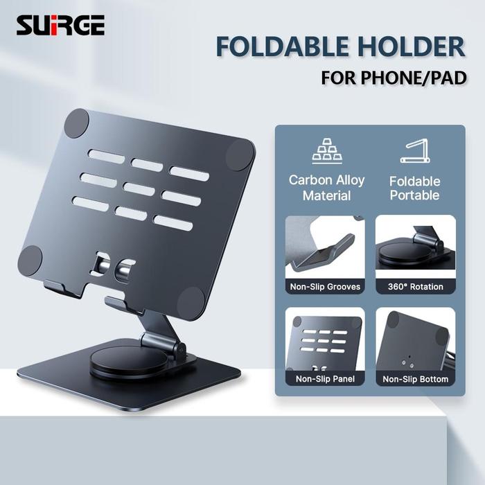 Gambar TERLARIS SUIRGE DESKTOP MOBILE PHONE BRACKET 360 ° ROTATING BASE ADJUSTABLE ALUMINUM ALLOY FLAT BRACKET dari Maulindaad Market undefined Tokopedia