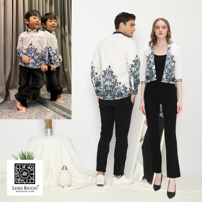 Gambar baju batik couple keluarga modern lengan panjang putih terbaru - Couple 4, M dari Kemeja Pria Postillo undefined Tokopedia