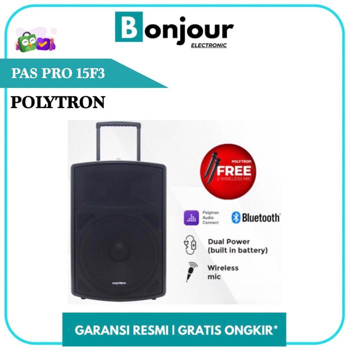 Gambar Speaker Polytron PAS PRO15F3 Speaker Bluetooth Polytron PASPRO 15F3 15 Inci - Free Mic Wireless 2 Pcs dari Bonjour Electronic Official undefined Tokopedia